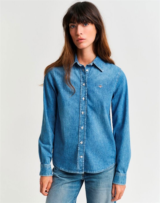 Reg Denim Skjorte - Semi Light Blue